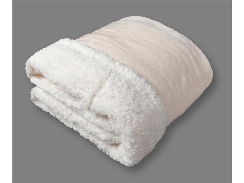 κουβέρτα fleece με sherpa (220cm x 240cm) flannel ivory
