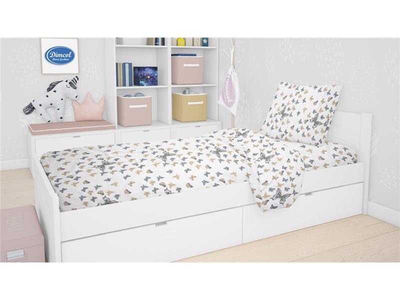 ΣΕΝΤΟΝΙΑ ΕΜΠΡΙΜΕ ΣΕΤ 3 τεμ kids Butterfly 55 160Χ240 Beige Cotton 100%