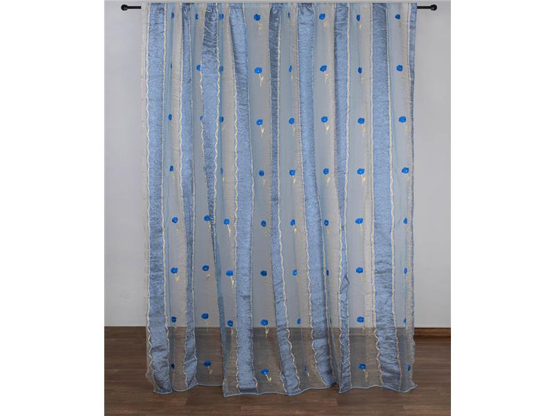 Κουρτίνα sl119 (280cm x 300cm) με τρέσα μπλέ