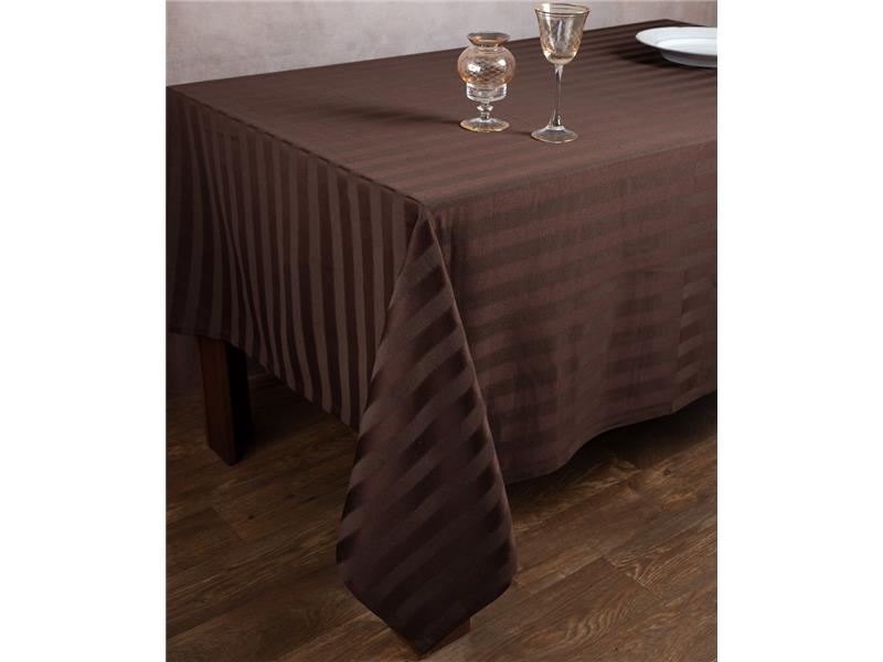 Ριγέ τραπεζομάντηλο dimitra (130cm x 130cm) καφέ