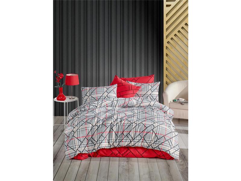 Παπλωματοθήκη Μονή (Σετ) (160X240) Mcdecor Felix Red