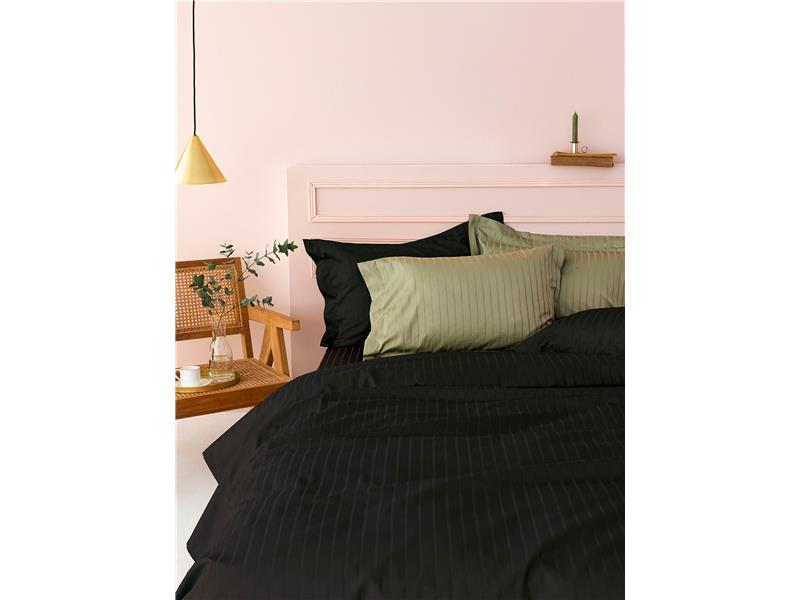 Σετ Σεντόνια Palamaiki Sateen Riga Black Βαμβακοσατέν 