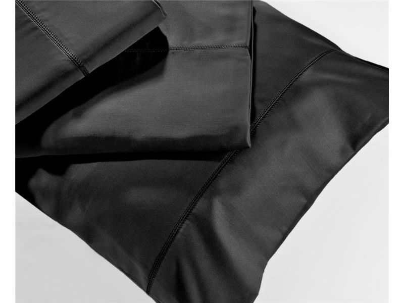 Μαξιλαροθήκες Oxford Down Town Solid Colours S250/10 Black Βαμβακοσατέν  