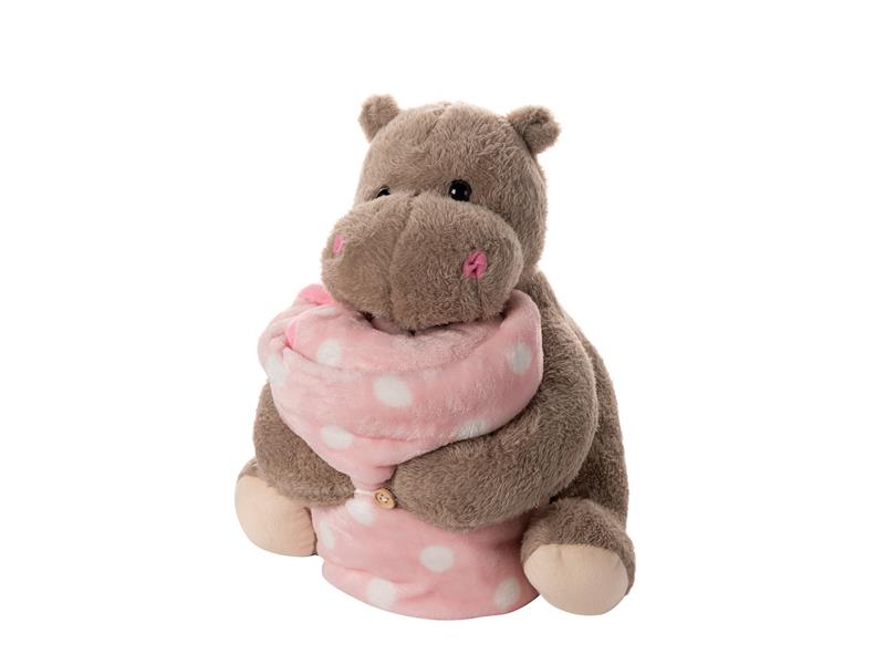 ΒΕΒΕ FLANNEL ΚΟΥΒΕΡΤΑΚΙ (80cm x 120cm) ιπποπόταμος ρόζ