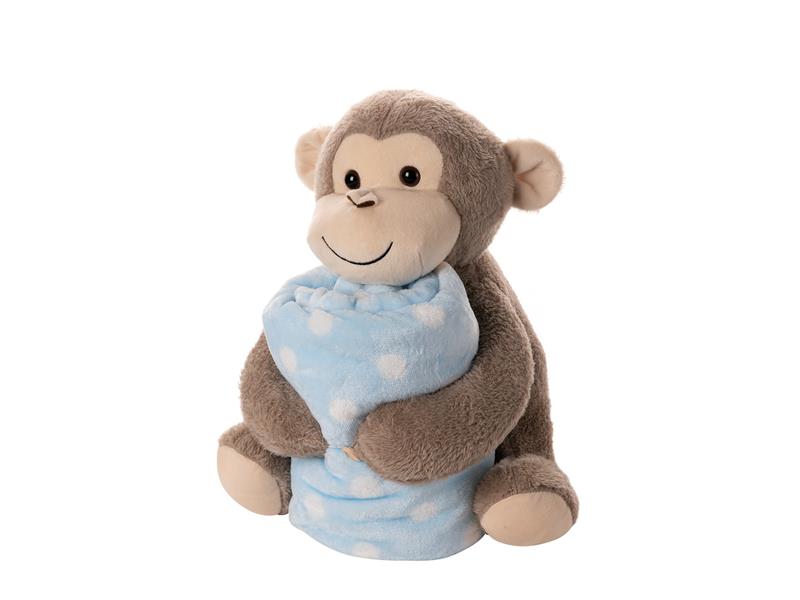 ΒΕΒΕ FLANNEL ΚΟΥΒΕΡΤΑΚΙ (80cm x 120cm) μπέζ μαιμουδάκι σιέλ