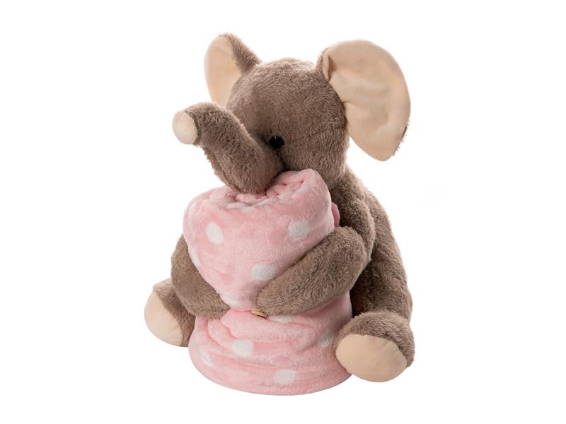 ΒΕΒΕ FLANNEL ΚΟΥΒΕΡΤΑΚΙ (80cm x 120cm) μπέζ ελεφαντάκι ρόζ