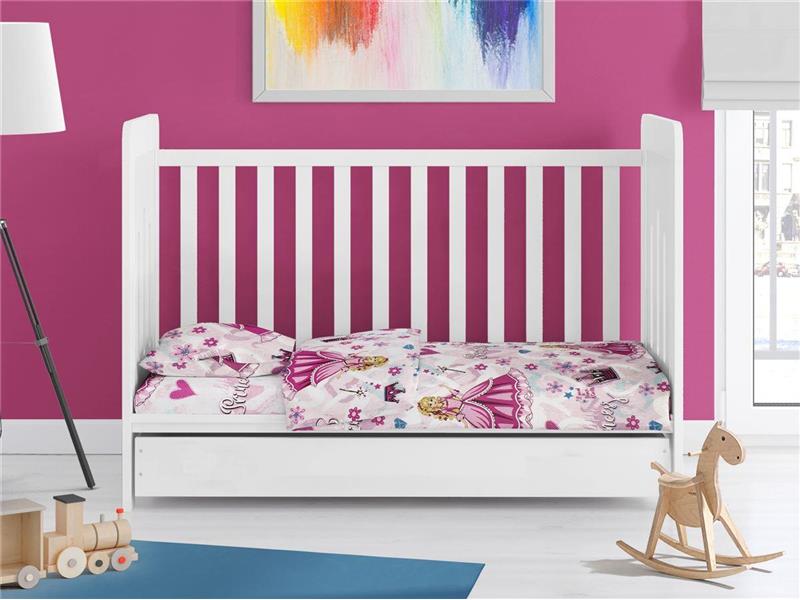 ΣΕΝΤΟΝΙΑ ΕΜΠΡΙΜΕ ΣΕΤ 3 τεμ bebe Princess 390 120X160 Pink Cott/Pol 70/30