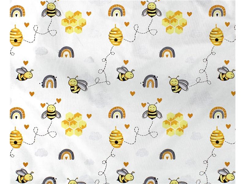 ΣΕΝΤΟΝΑΚΙ ΛΙΚΝΟΥ bebe Honey Bee 545 80X110 White-Yellow 100% Cotton