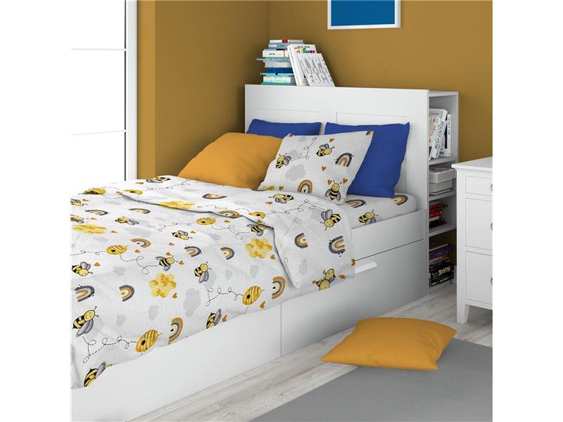 ΣΕΝΤΟΝΙΑ ΕΜΠΡΙΜΕ ΣΕΤ 2 τεμ kids Honey Bee 545 160X240 White-Yellow 100% Cotton
