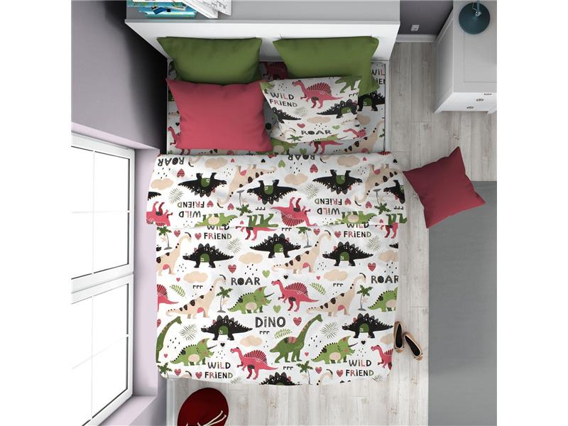 ΠΑΠΛΩΜΑΤΟΘΗΚΗ ΕΜΠΡΙΜΕ kids Dinosaur 518 160X240 Multi-Colour 100% Cotton