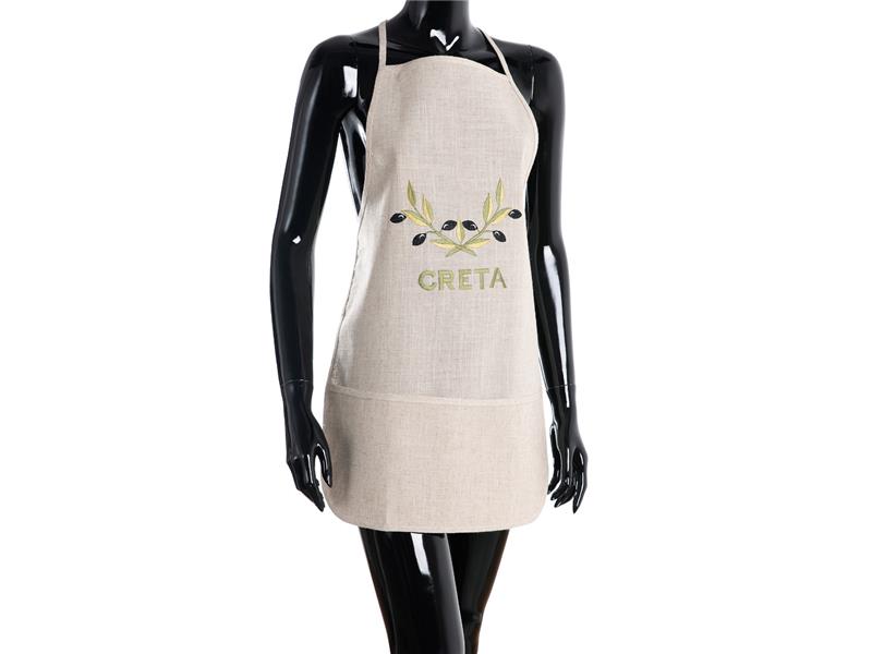 Ολόσωμη ποδιά BG23a (50cm x 70cm) άμμου χρωματιστή ελιά CRETA