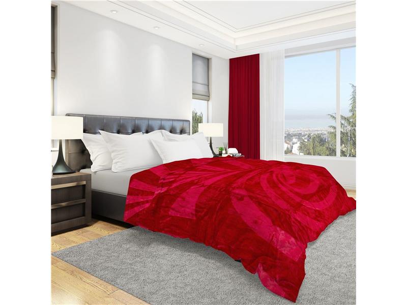 ΚΟΥΒΕΡΤΑ  ΑΝΑΓΛΥΦΗ  160X220 ΚΟΚΚΙΝΟ Polyester