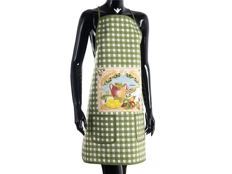 Ολόσωμη ποδιά στάμπα πράσινη (64cm x 78cm) GREECE