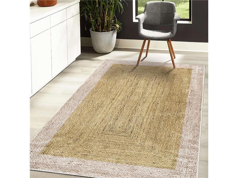 Χαλί Jute Art 9131-Yellow Μπεζ,Κίτρινο  