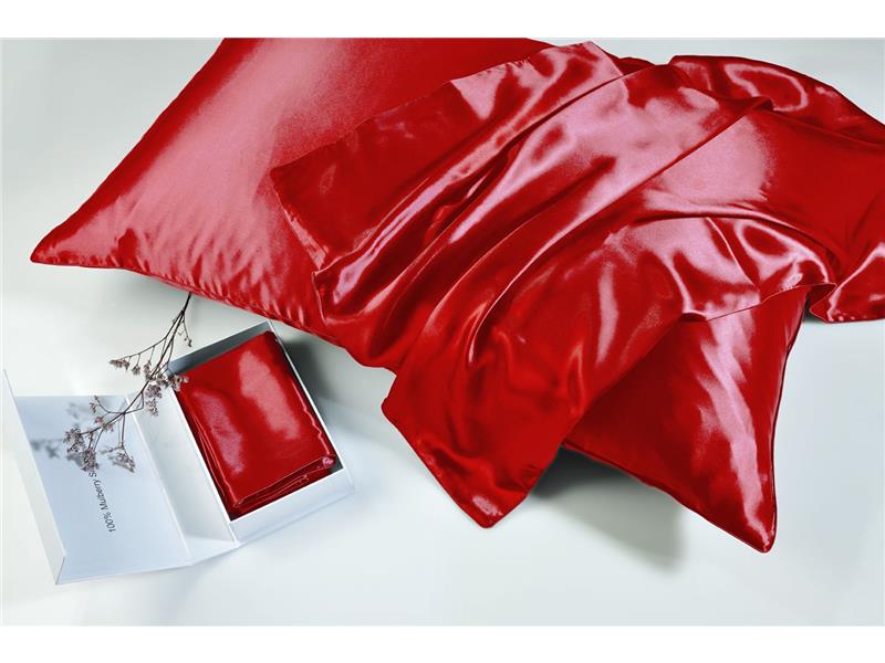 Μαξιλαροθήκη Μεταξωτή Down Town Mulberry Silk Red