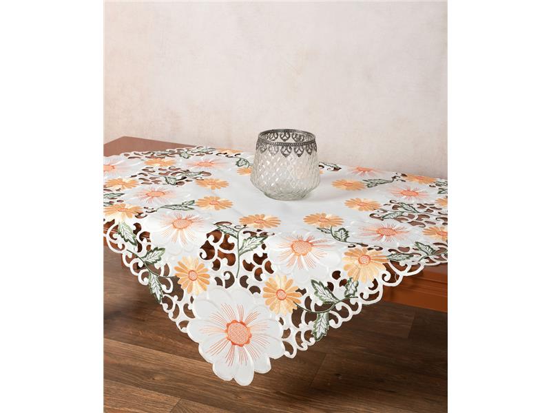 Σατέν κοφτό τραπεζοκαρέ (135cm x 135cm) 291 πορτοκαλί