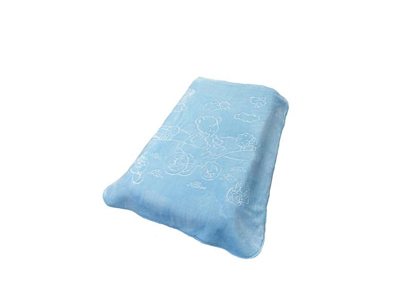 ΚΟΥΒΕΡΤΑ ΒΕΛΟΥΤΕ ΑΝΑΓΛΥΦΗ ΠΟΛΥΤΕΛΕΙΑΣ bebe Bicycle Bear 16 110X140 Baby Blue 100% Polyester