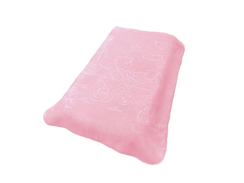 ΚΟΥΒΕΡΤΑ ΒΕΛΟΥΤΕ ΑΝΑΓΛΥΦΗ ΠΟΛΥΤΕΛΕΙΑΣ bebe Bicycle Bear 17 110X140 Baby Pink 100% Polyester