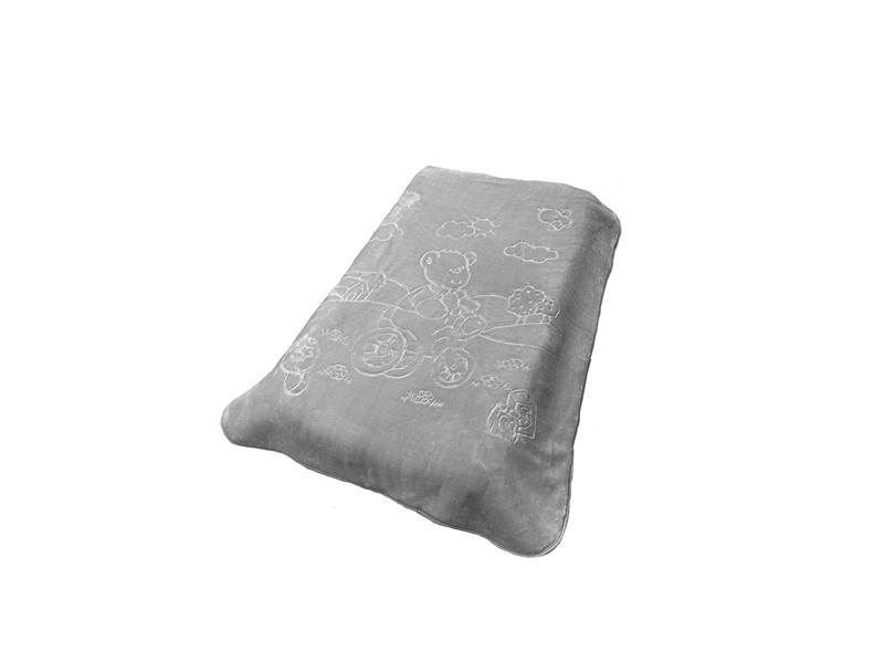 ΚΟΥΒΕΡΤΑ ΒΕΛΟΥΤΕ ΑΝΑΓΛΥΦΗ ΠΟΛΥΤΕΛΕΙΑΣ bebe Bicycle Bear 18 110X140 Light Grey 100% Polyester