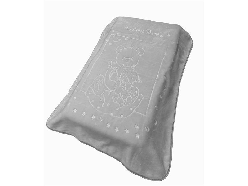 ΚΟΥΒΕΡΤΑ ΒΕΛΟΥΤΕ ΑΝΑΓΛΥΦΗ ΠΟΛΥΤΕΛΕΙΑΣ bebe Sweet Bear 13 110X140 Light Grey 100% Polyester