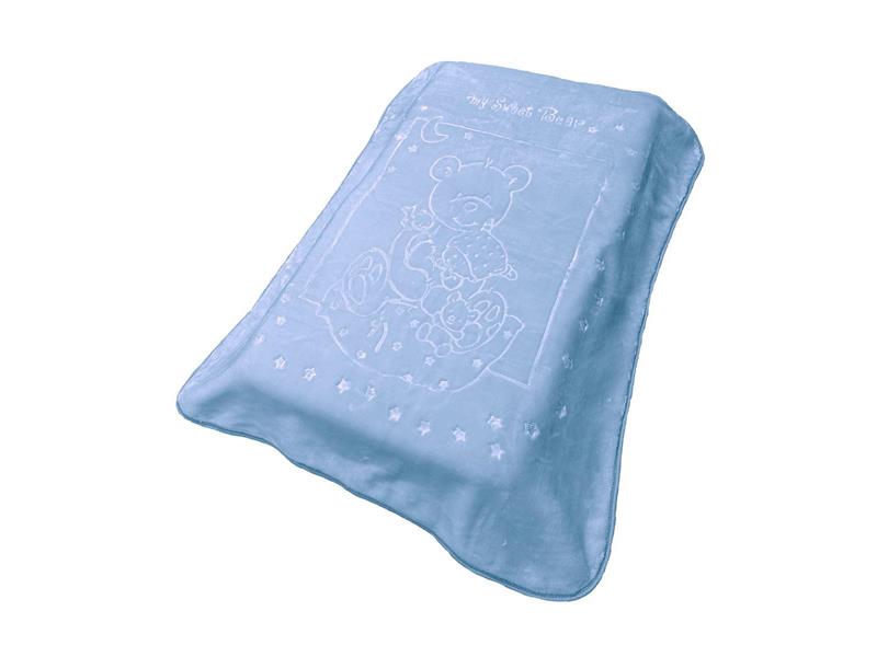 ΚΟΥΒΕΡΤΑ ΒΕΛΟΥΤΕ ΑΝΑΓΛΥΦΗ ΠΟΛΥΤΕΛΕΙΑΣ bebe Sweet Bear 11 110X140 Baby Blue 100% Polyester