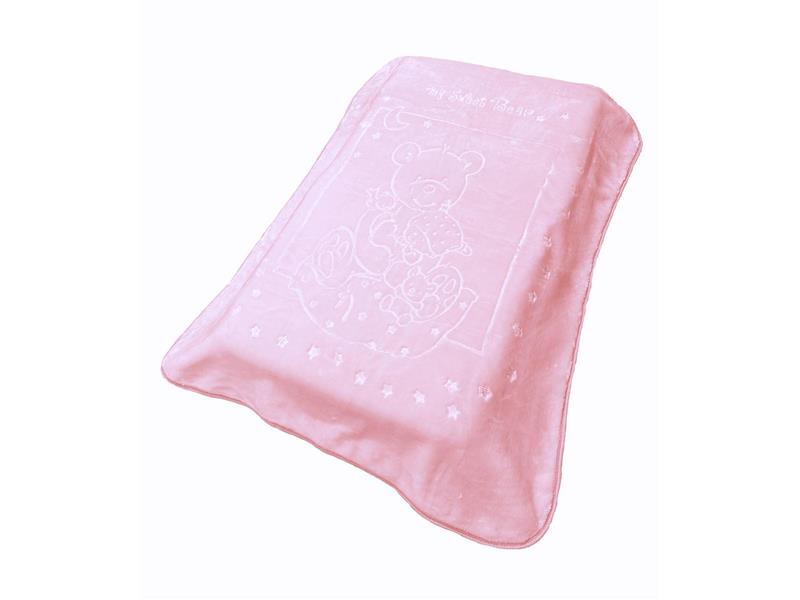 ΚΟΥΒΕΡΤΑ ΒΕΛΟΥΤΕ ΑΝΑΓΛΥΦΗ ΠΟΛΥΤΕΛΕΙΑΣ bebe Sweet Bear 12 110X140 Baby Pink 100% Polyester