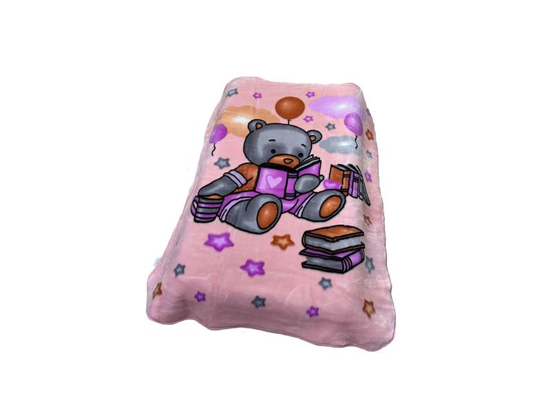 ΚΟΥΒΕΡΤΑ ΒΕΛΟΥΤΕ ΠΟΛΥΤΕΛΕΙΑΣ bebe Studying Bear 37 110X140 Baby Pink 100% Polyester