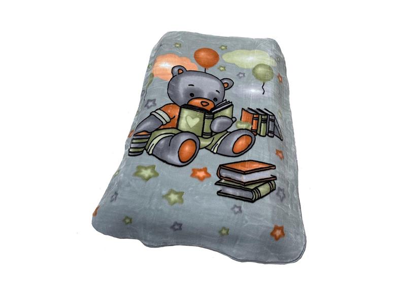 ΚΟΥΒΕΡΤΑ ΒΕΛΟΥΤΕ ΠΟΛΥΤΕΛΕΙΑΣ bebe Studying Bear 38 110X140 Light Grey 100% Polyester