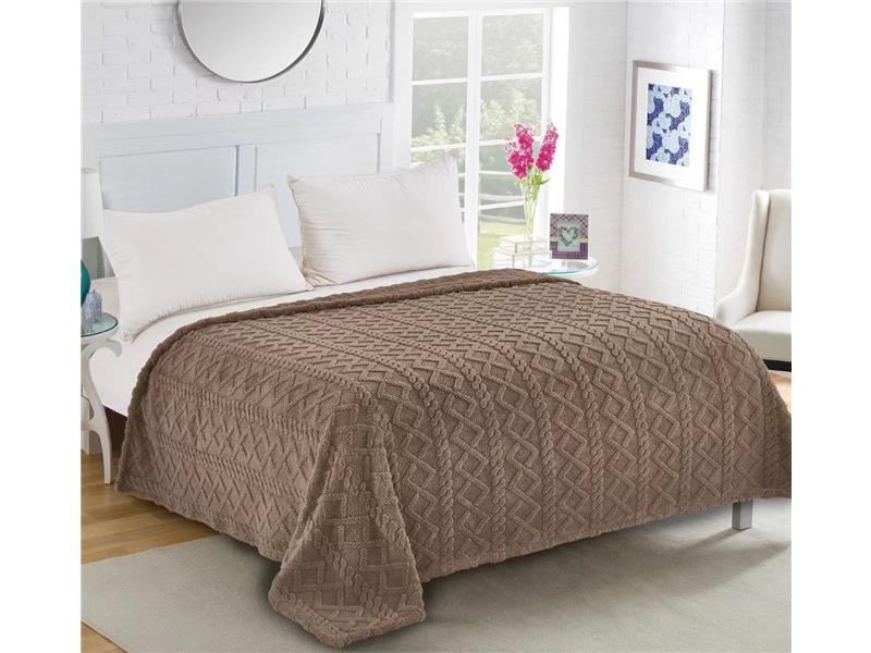 Fleece knitted (160cm x 220cm) σοκολά