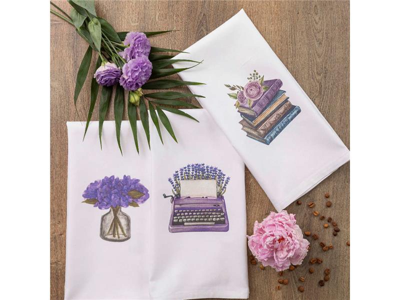 Ποτηρόπανα Κουζίνας Violeta Σετ 3ΤΜΧ