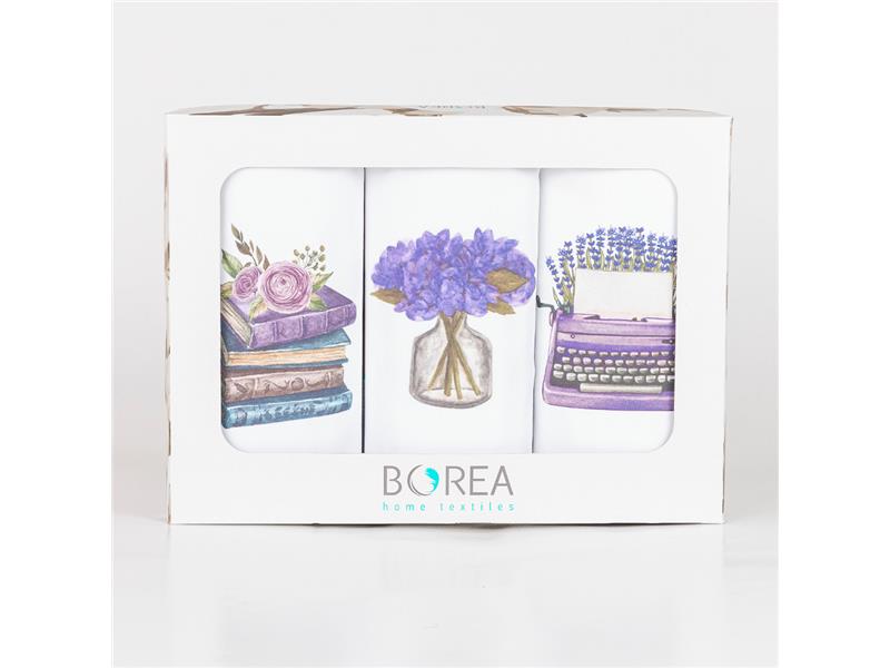 Ποτηρόπανα Κουζίνας Violeta Σετ 3ΤΜΧ