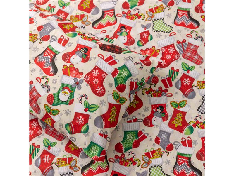 Σεντόνι Σετ 2ΤΜΧ Χριστουγεννιάτικο Μπότες Μονό