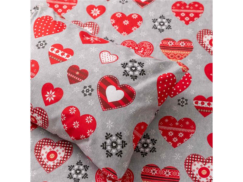 Σεντόνι Χριστουγεννιάτικο Καρδιές  Διπλό