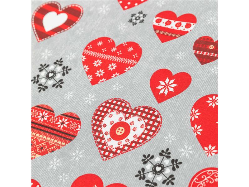 Σεντόνι Χριστουγεννιάτικο Καρδιές  Διπλό
