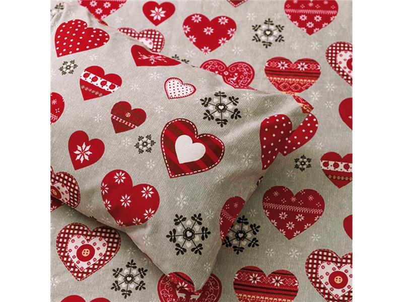 Σεντόνι Χριστουγεννιάτικο Καρδιές  Διπλό