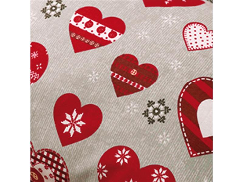 Σεντόνι Χριστουγεννιάτικο Καρδιές  Διπλό