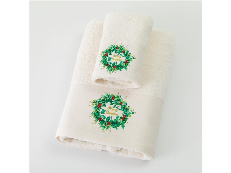 Πετσέτες Χριστουγεννιάτικες Σετ 2ΤΜΧ Merry Christmas