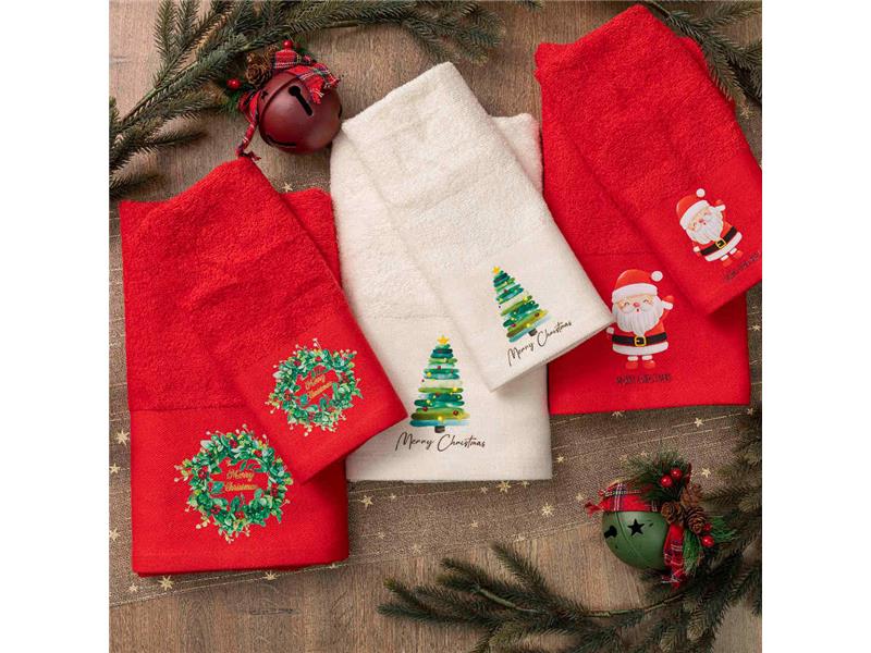 Πετσέτες Χριστουγεννιάτικες Σετ 2ΤΜΧ Merry Christmas