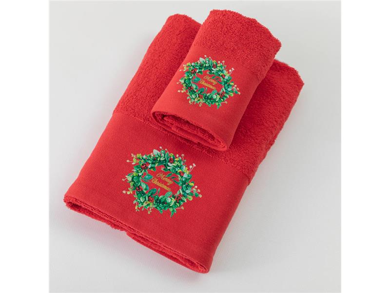 Πετσέτες Χριστουγεννιάτικες Σετ 2ΤΜΧ Merry Christmas