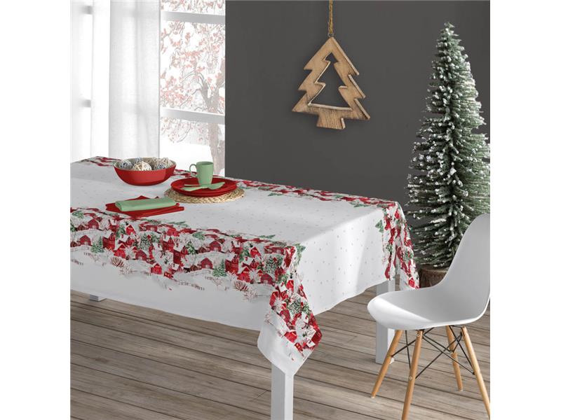 Τραπεζομάντηλο Χριστουγεννιάτικο Christmas House 140 x 220