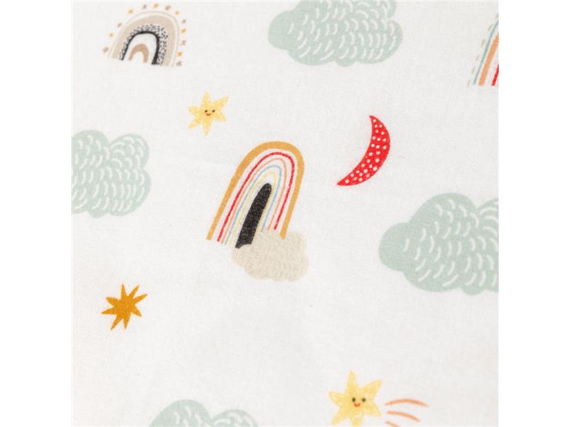 Σεντόνια Κούνιας Φανελένιο Σετ Borea Rainbow Βεραμάν