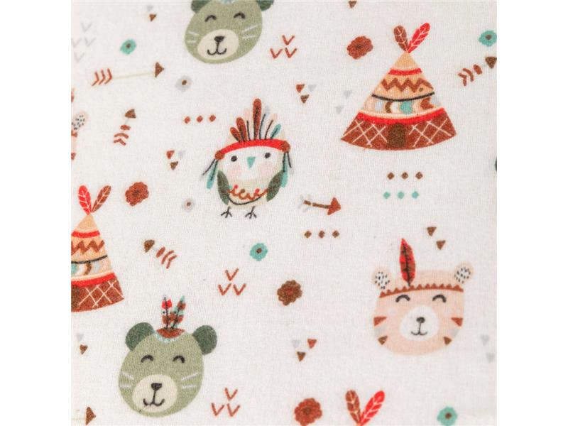 Σεντόνια Κούνιας Φανελένιο Σετ Borea Indian Bear Βεραμάν