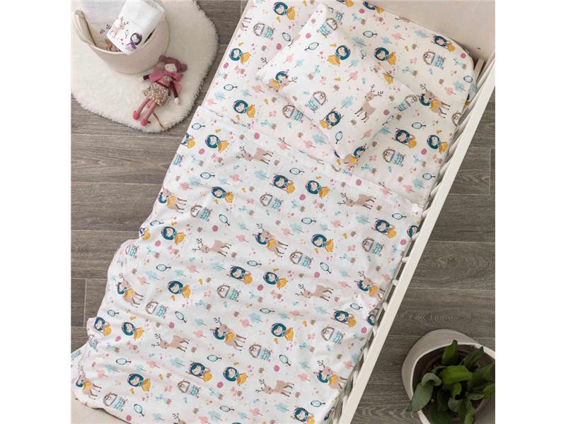 Σεντόνια Κούνιας Φανελένιο Σετ Πριγκίπισσα