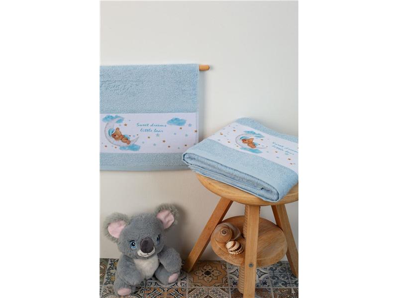 ΠΕΤΣΕΤΑ Με Ψηφιακή Εκτύπωση Σετ 2 τεμ bebe Sweet Dreams 551 30X50,70X140 Σιελ 100% Cotton