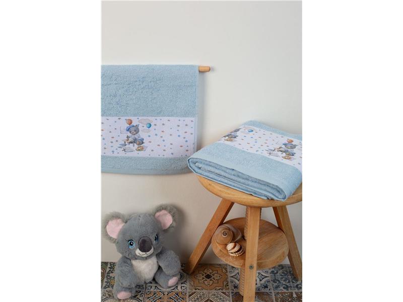 ΠΕΤΣΕΤΑ Με Ψηφιακή Εκτύπωση Σετ 2 τεμ bebe Painter 131 30X50,70X140 Σιελ 100% Cotton