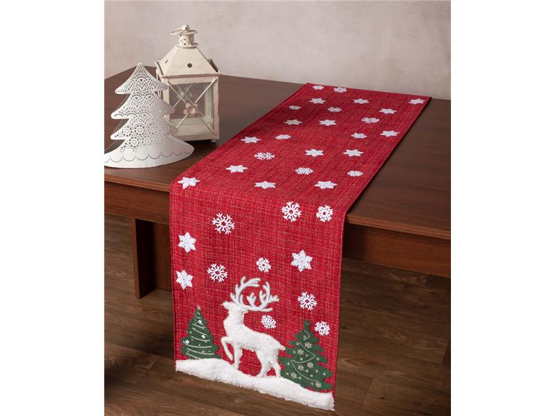 Χριστουγεννιάτικη τραβέρσα HP52157M (35cm x 160cm) κόκκινη
