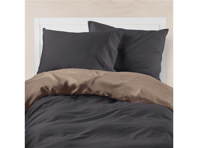 Παπλωματοθήκη Borea Solid Line Καφέ-Μαύρο