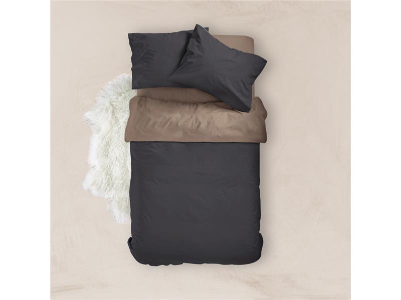 Παπλωματοθήκη Borea Solid Line Καφέ-Μαύρο