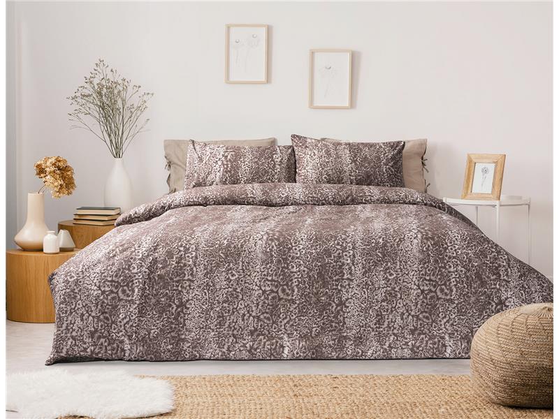 Σετ σεντόνια φανελένια King Size με λάστιχο Coco Art 12127 185x200+32 Εμπριμέ  