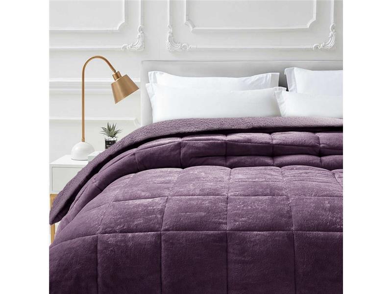 ΚΟΥΒΕΡΤΟΠΑΠΛΩΜΑ ΠΑΠΛΩΜΑ ΥΠΕΡΔΙΠΛΟ  220X240-FLAΝNEL-SHERPA LUSTER VIOLET